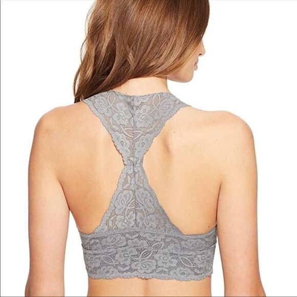 Free People Galloon Lace Racerback In Grey XS - Picture 2 of 6